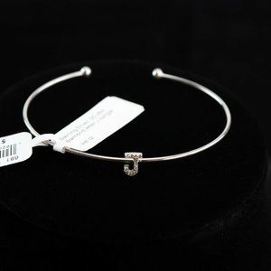 LaSoula Diamond Initial J Pendant Bracelet, Sterling Silver